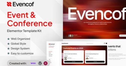 Evencof - Event & Conference  Elementor Template Kit