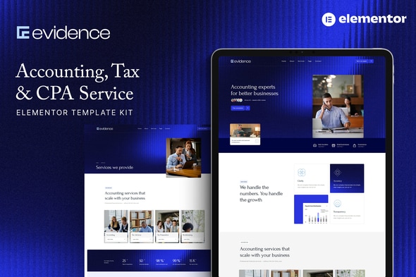 Evidence  – Accounting, Tax & CPA Service Elementor Template Kit