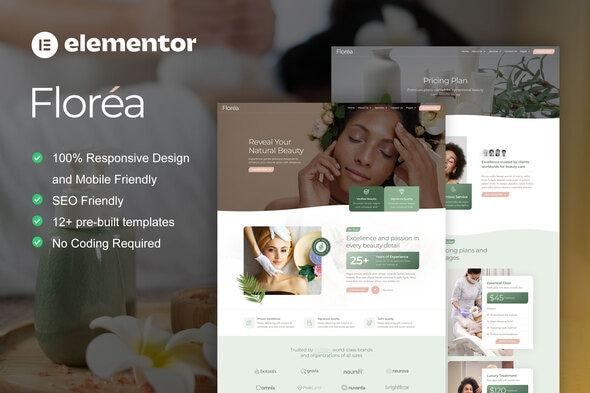 Florea  – Beauty Care Services Elementor Pro Template Kit