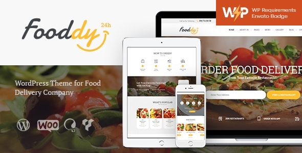 Fooddy 24/7 1.3.12 – Food Delivery Takeout WordPress Theme + Elementor + RTL