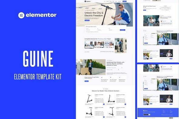 Guine  – Electric Scooter & Bike Rental Elementor Template Kit