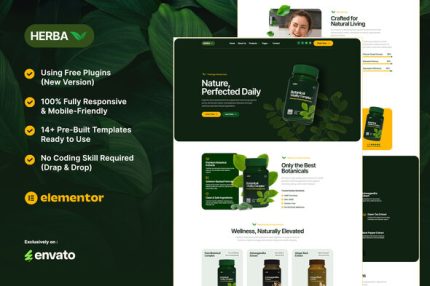 Herba - Herbal Health & Wellness Elementor Template Kit