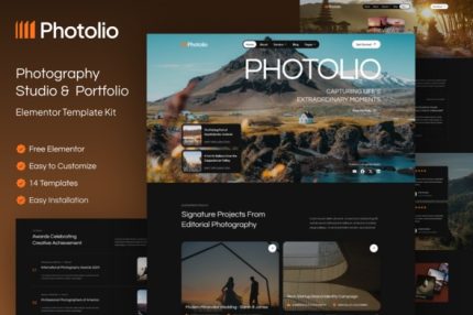 Photolio - Photography Studio & Portfolio Elementor Template Kit