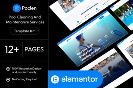 Poclen - Pool Cleaning & Maintenance Services Elementor Template Kit