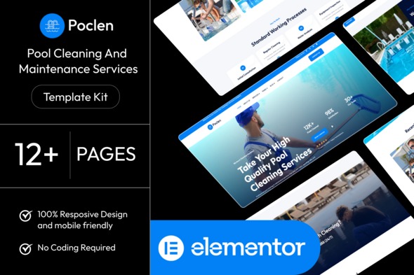 Poclen  – Pool Cleaning & Maintenance Services Elementor Template Kit