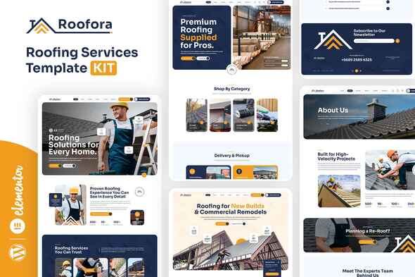 Roofora  – Roofing Services Elementor Template Kit
