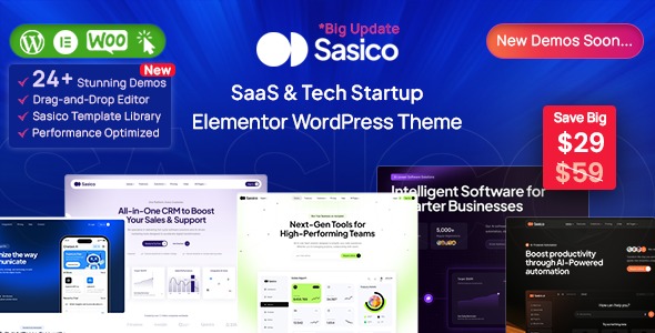 Sasico 1.1.2 – SaaS & Tech Startup WordPress Theme