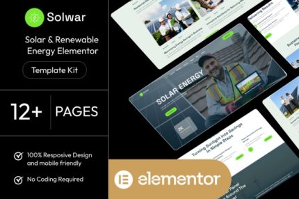 Solwar - Solar & Renewable Energy Elementor Template Kit