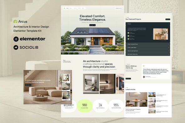 Arcus  – Architecture & Interior Design Elementor Template Kit