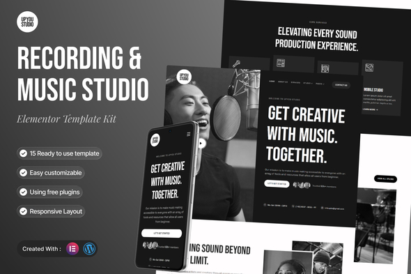 Upyou  – Recording & Music Studio Elementor Template Kit