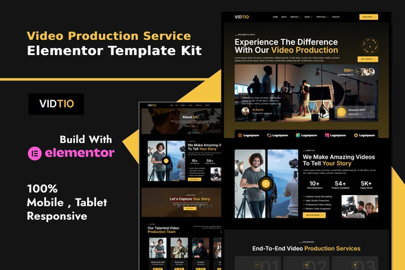 Vidtio  – Video Production Elementor Template Kit