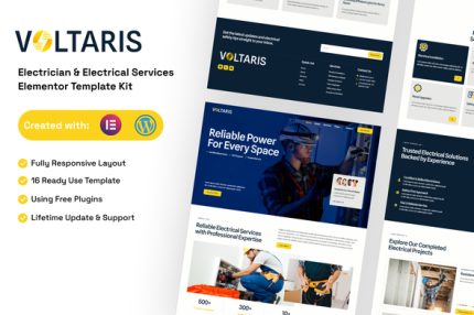Voltaris - Electrician & Electrical Services Elementor Template Kit
