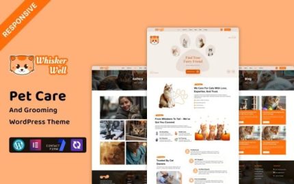 WhiskerWell - Pet Care And Grooming WordPress Elementor Theme
