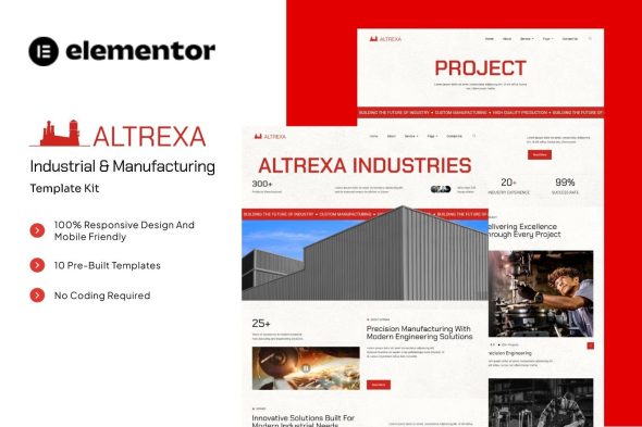 ALTREXA  – Industrial & Manufacturing Elementor Template Kit