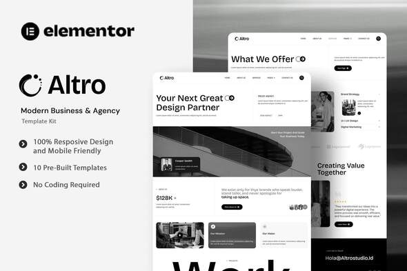 Altro  – Modern Business & Agency Elementor Template Kit