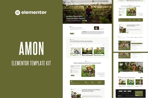 Amon  – Nursery & Gardening Elementor Template Kit