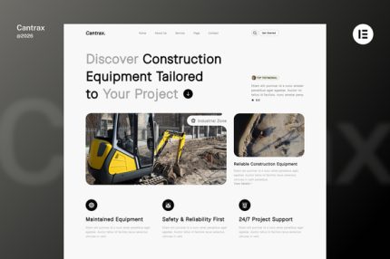 Canstrax - Construction Equipment Rental Elementor Template Kit
