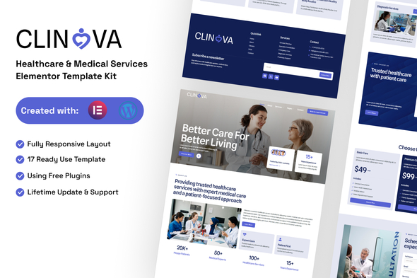 Clinova  – Healthcare & Medical Services Elementor Template Kit