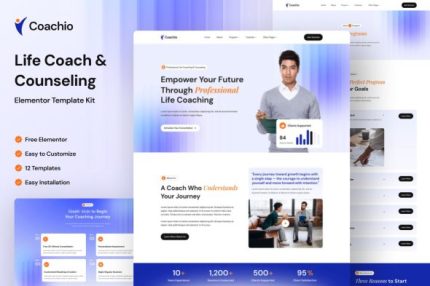 Coachio - Life Coach & Counseling Elementor Template Kit