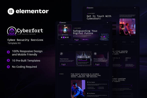 Cyberfort  – Cyber Security Services Elementor Template Kit