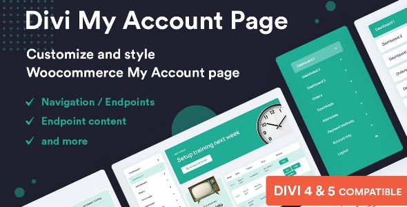 Divi My Account Page 1.1.6