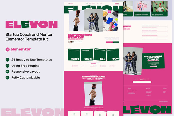 Elevon  – Startup Coach & Mentor Elementor Template Kit