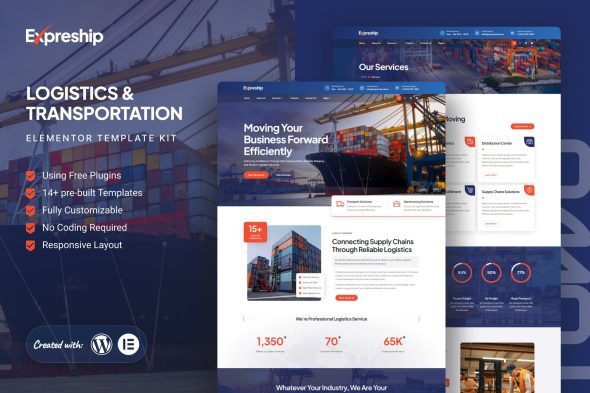 Expreship  – Logistics & Transportation Elementor Template Kit