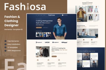 Fashiosa - Fashion & Clothing Designer Elementor Template Kit