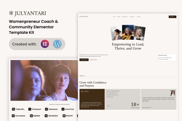 Julyantari  – Womenpreneur Coach & Community Elementor Template Kit