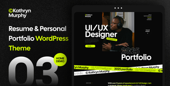 Kathryn 1.0.0 – Personal Portfolio & Photography WordPress Theme
