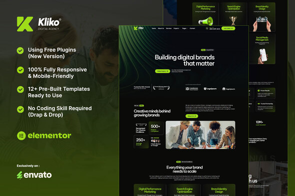 Kliko  – Digital Agency Elementor Template Kit