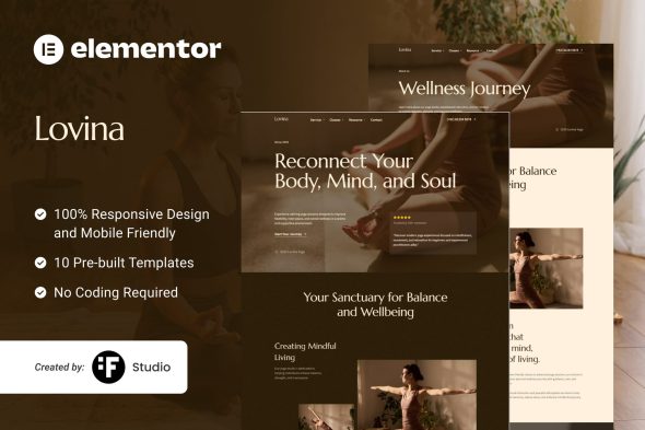 Lovina  – Yoga Studio Service Elementor Template Kit