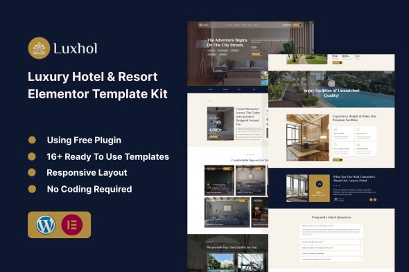 Luxhol  – Luxury Resort & Hotel Booking Elementor Template Kit