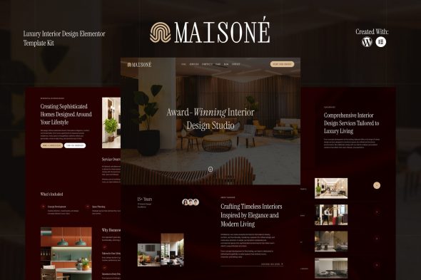 Maisone  – Luxury Interior Design Elementor Template Kit
