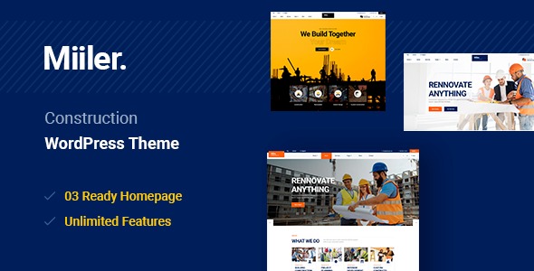 Miiler 1.0.9 – Construction WordPress Theme