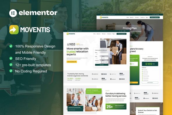 Moventis  – Moving Company & Relocation Service Elementor Pro Template Kit