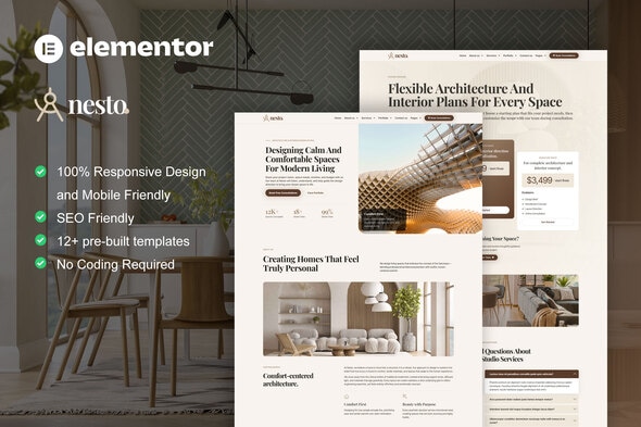 Nesto  – Interior Design Elementor Pro Template Kit