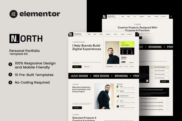 North  – Personal Portfolio Elementor Template Kit
