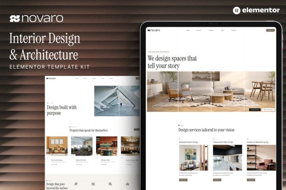 Novaro  – Interior Design & Architecture Elementor Template Kit
