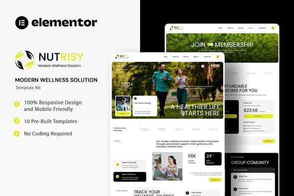 Nutrisy  – Modern Wellness Solution Elementor Template Kit