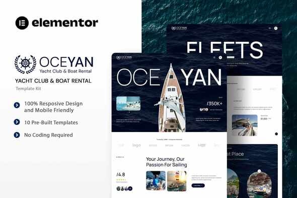 Oceyan  – Yacht Club & Boat Rental Elementor Template Kit