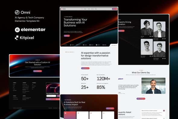 Omni  – AI Agency & Tech Company Elementor Template Kit