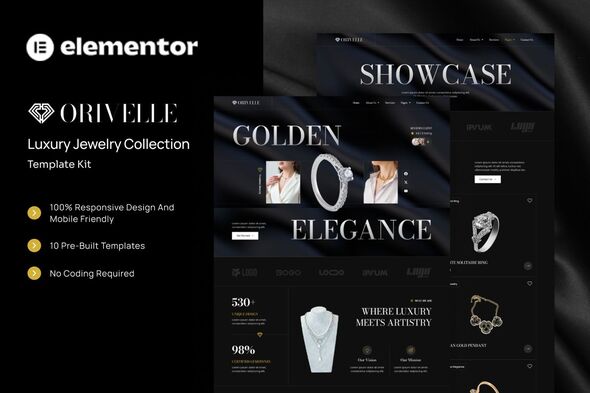 Orivelle  – Luxury Jewelry Collection Elementor Template Kit