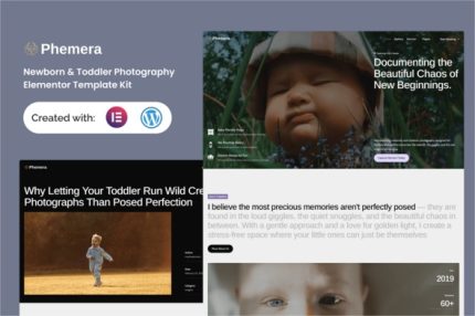 Phemera - Newborn & Toddler Photography Service Elementor Template Kit
