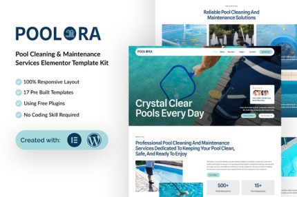 Poolora - Pool Cleaning & Maintenance Services Elementor Template Kit