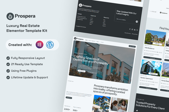 Prospera - Luxury Real Estate Elementor Template Kit