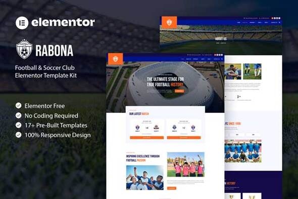 Rabona  – Football & Soccer Club Elementor Template Kit
