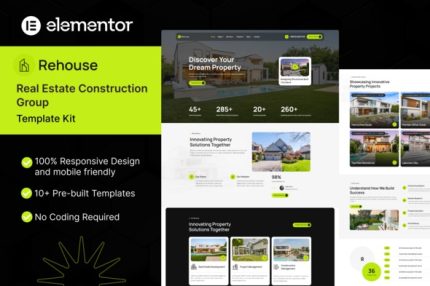 Rehouse - Real Estate & Construction Group Elementor Template Kit