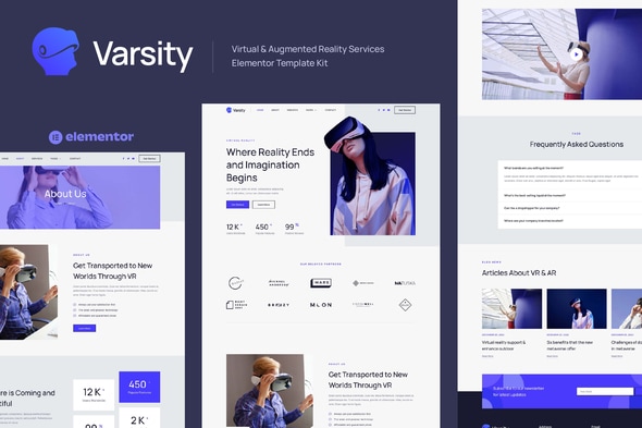 Varsity  – Virtual & Augmented Reality Services Elementor Template Kit