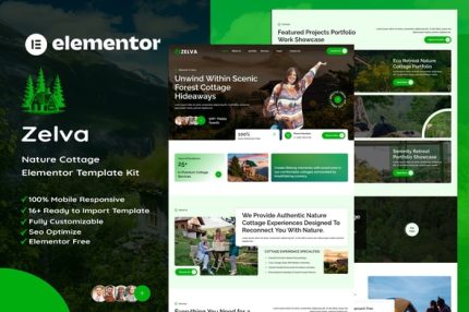 Zelva - Nature Cottage Elementor Template Kit